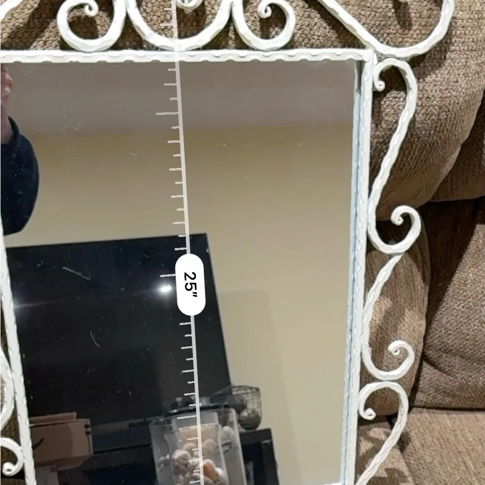 Elegant White Scrollwork Mirror
